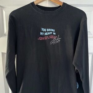 Broken Promises x Santa Cruz Broke My Heart Black  Long Sleeve T-Shirt Medium